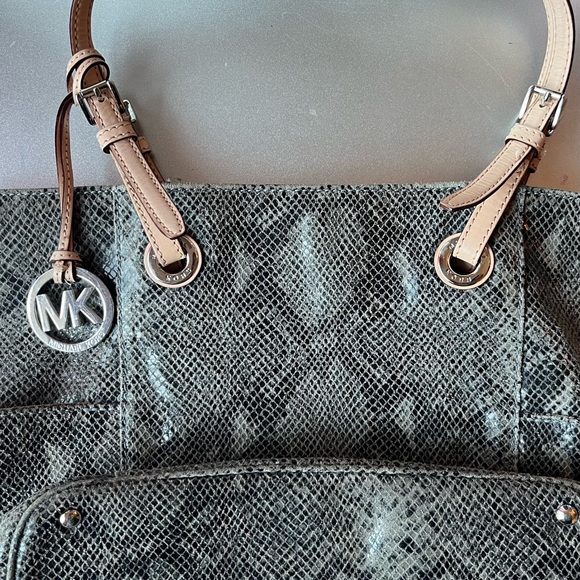 Michael Kors Tan Snake Print Tote - Picture 7 of 11